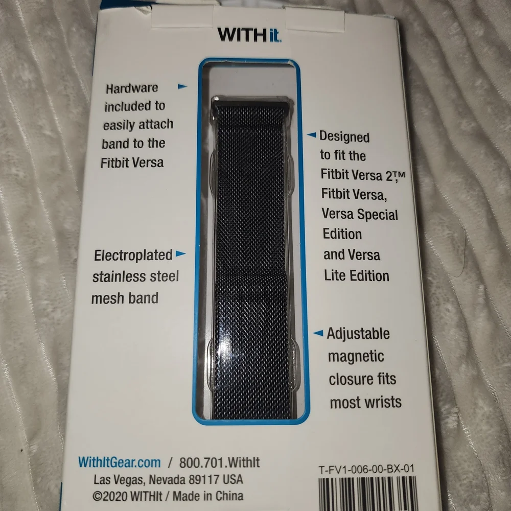 Fitbit Versa Graphite Steel Mesh Band